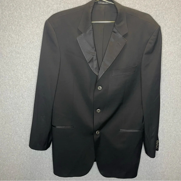 VTG Hugo Boss Baker Jazz Tuxedo Black Blazer Sports Jacket - Picture 1 of 7